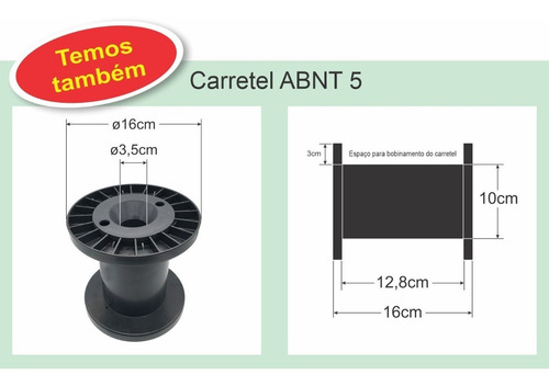 Imagem 6 de 8 de Carretel Plástico Abnt Nº02 - Kit C/ 20 Peças