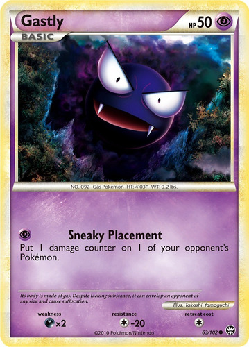 Cartas Pokemon Gastly 63/102 Reverse Hgss Triumphant (Usado)