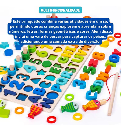 Jogo Educativo De Madeira Com Letras E Números Para Crianças