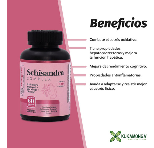 Schisandra Complex 60 Cápsulas De 500 Mg | Momosie | Dura 2 Sin Sabor
