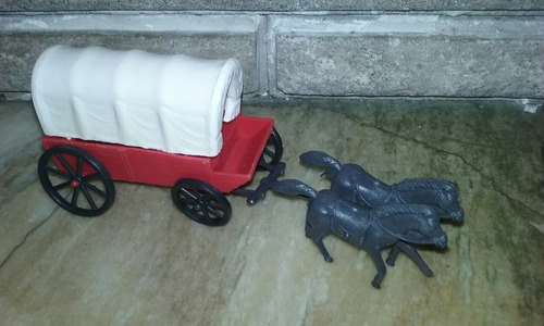 Imagen 8 de 11 de Antiguos Jinetes Indios Y Cowboys Carreta Canoa Plastico