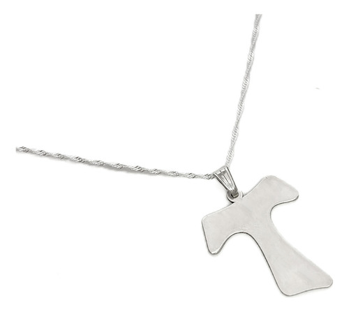 Cadena Y Dije Cruz Tau Plata 925 Plata 925 50 Cm