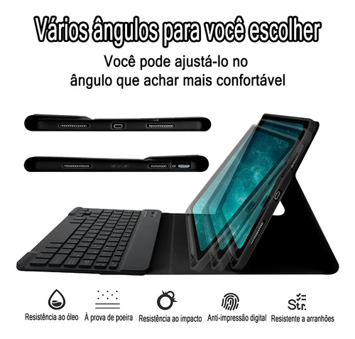 Capa Para Tablet Samsung Tab A9 Com Abnt2 Teclado E Mouse