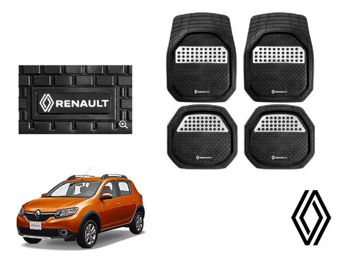 Tapetes 4pz Bandeja 3d Logo Renault Stepway 2015 A 2022 2023