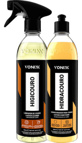 Kit Limpa Banco Couro E Hidratante Automotivo 500ml