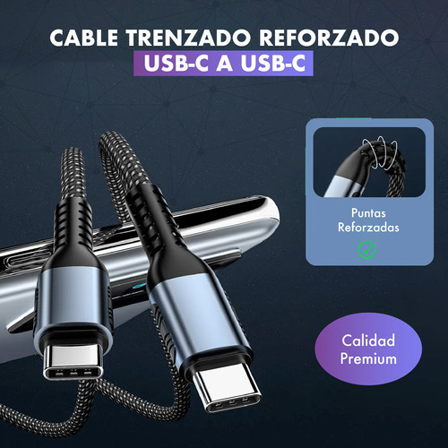 Cable Premium Usb C A Usb C 1 Mt Carga Super Rapida