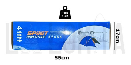 Imagen 5 de 10 de Carpa Spinit Adventure Iv 4 Personas Camping Impermeable