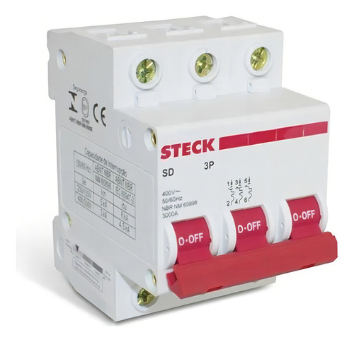 Disjuntor Tripolar 10a Curva C Sdd63c10 - Steck