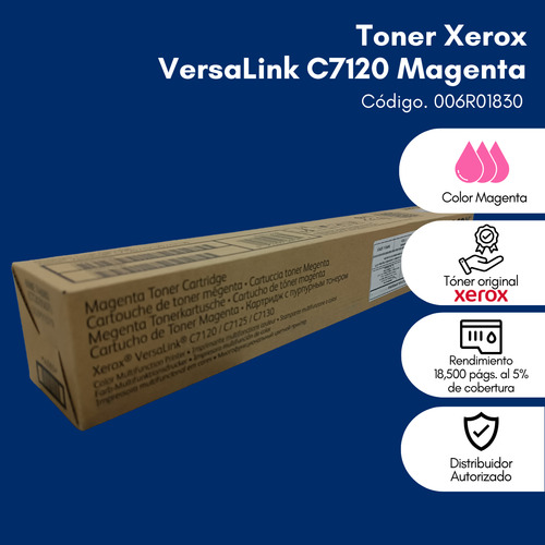 Tóner Xerox Versalink C7120 / C7125 / C7130 Magenta 18,500 Páginas Código 006R01830