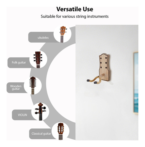 Suporte De Parede Para Guitarra Com Parafusos De Madeira Em