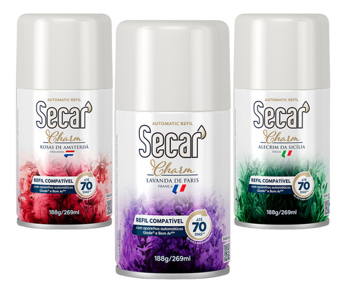 Kit C/2un Odorizador Automátio Secar Charm 269ml - Especial