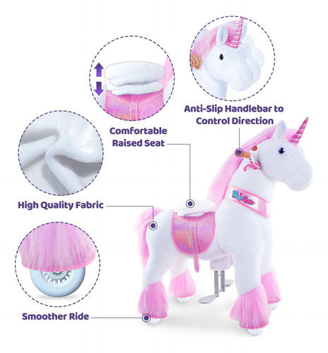 Paseo A Caballo En Unicornio Rosa Para Niñas De 4 A 8 Años Color