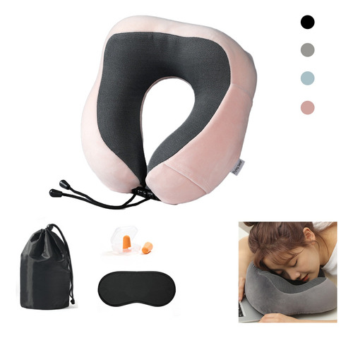 Almohada De Viaje Cuello U 100% Espuma Viscoelástica Cómodo