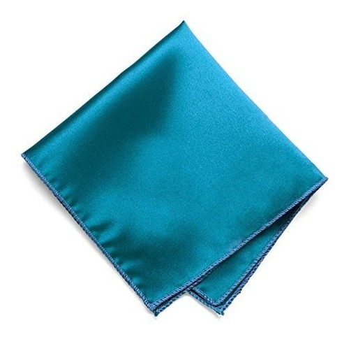 Pañuelo De Bolsillo De Color Liso Azul Caribeño De Tiemart