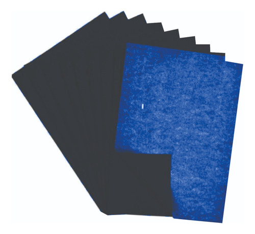 10 Cajas Papel Carbónico Oficio X50 Unidades Azul O Negro 