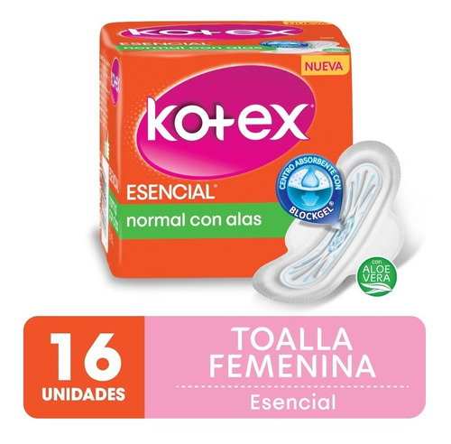 Toalla Femenina Kotex Normal Esencial X 16 Unidades