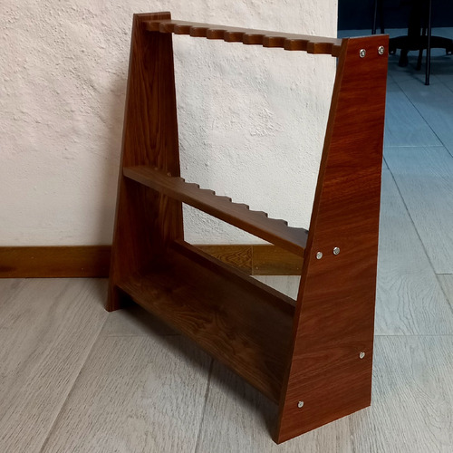 Taquera De Piso Soporte Para 10 Tacos De Billar Color Nogal