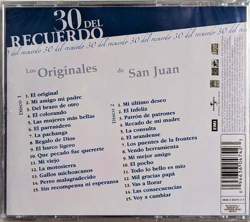 Los Originales De San Juan 30 Del Recuerdo / Cd Nuevo
