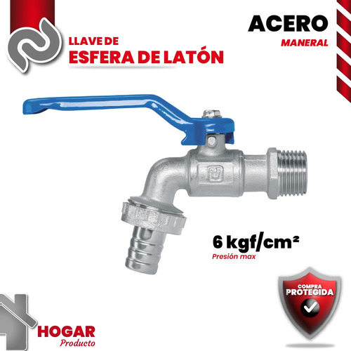 Llave De Esfera, De Latón, 140 Gr, Entra