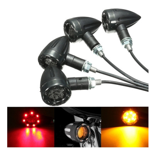 4 Luces Led Intermitentes Para Honda Shadow Vt Ace Vlx 600 7