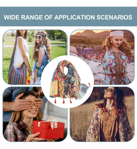 Bufanda Boho Grande Para Mujer Bufanda Ligera Y Larga Para E