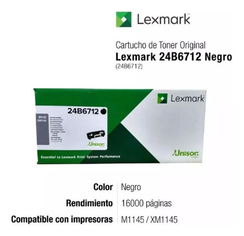 Toner Lexmark Original Xm / M 1145 Factura A B (24b6712) Ok