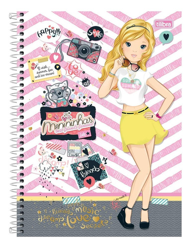 Caderno Espiral Menininhas Surpresa 240 Folhas Da Tilibra