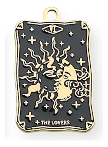 Cadena Collar Serpiente Chata Dije Tarot Dorado Los Enamorados