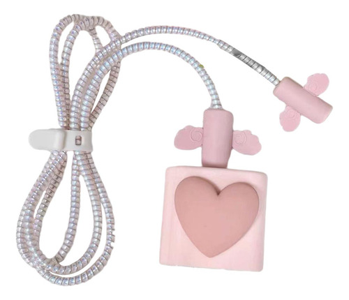Funda Protectora De Cable De Carga, Protector De Línea Rosa