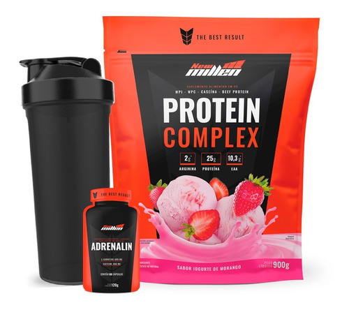 Protein Complex 900g + Adrenalin - New Millen + Brinde