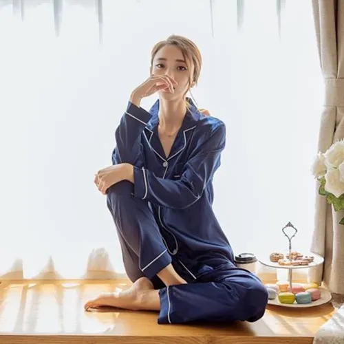 Conjunto De Pijama De Satén De Seda Para Mujer, Ropa De Dorm