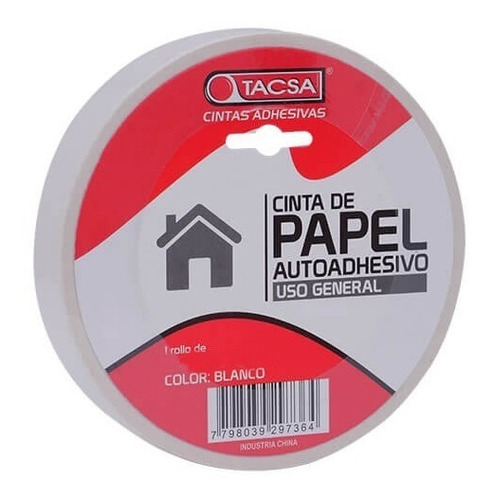 Cinta De Papel Blanca 18mm X 50m Tacsa