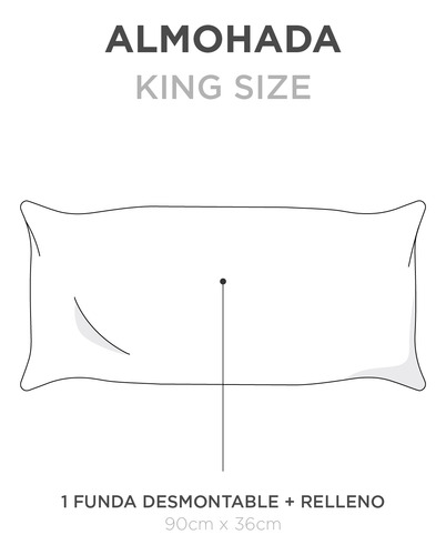Almohada King Size 100% Algodón 144 Hilos Semi Firme