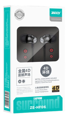 Zeqi Auriculares 3.5mm     Model: Ze-hf06