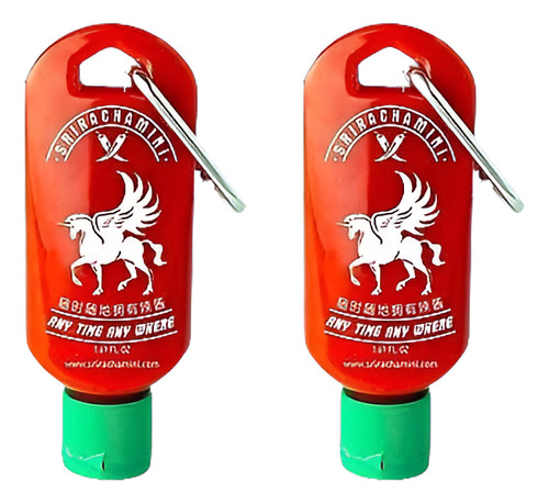 Llavero De Salsa Sriracha Mini Botella 1.69 Oz 2-pack (envia