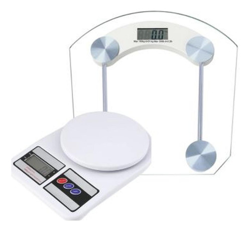 Balanza Digital De Baño 180kg Y De Cocina 10kg1g