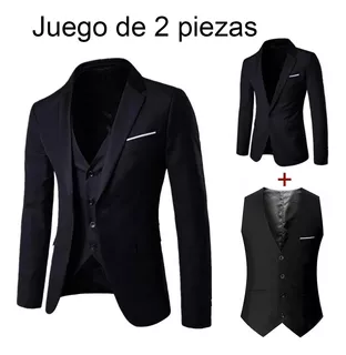 Traje De 2 Piezas Caballero De Color Entero Casual Hombre