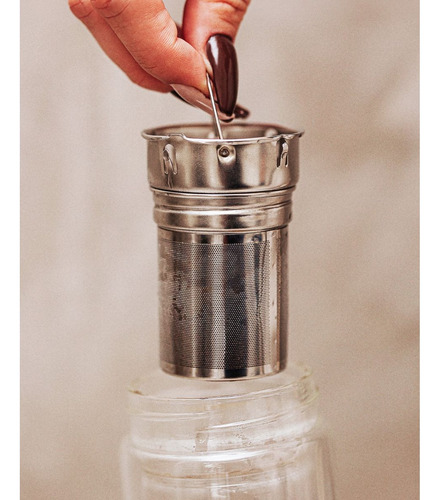 Garrafa De Vidro Duplo 450ml Com Infusor Para Chá Ah Natu