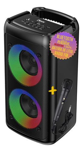 Parlante Bluetooth Portatil Torre Karaoke Pendrive Radio Led