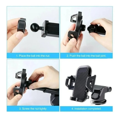 Imagen 6 de 8 de Soporte Celular Auto Ventosa Brazo Ajustable Calidad Premium