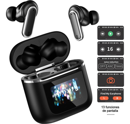 Audífonos Smart Pantalla Anc Bluetooth 5.4 Tws Auriculares