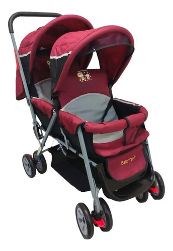 Carriola Gemelar Doble Economic Babytek P-f Colores Favorito Color Rojo