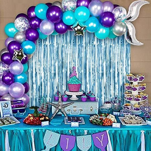 Imagen 2 de 7 de Joyypop Kit De Guirnalda De Globos De Sirena Con Cortina De