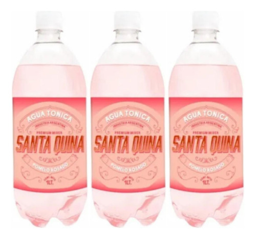 Agua Tonica Santa Quina Pomelo Rosado 1l X3 Premium Oferta
