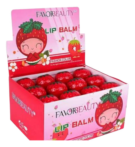 Bálsamo Labial Hidratante Forma De Fresa 24 Piezas