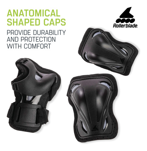 Paquete De 3 Equipos Protección Patinaje Rodilleras Coderas Negro
