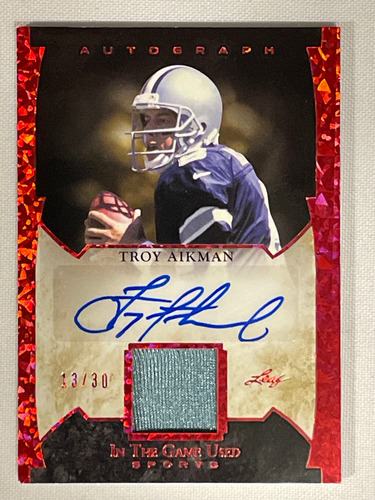 Autografo Troy Aikman Jersey Card Autografiada Leaf Tarjeta (Usado)