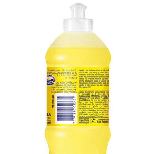 Imagen 2 de 2 de Detergente Ala Plus Limón cristalino en botella 750 ml