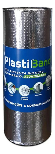 Cinta asfáltica aluminizada de 45 cm x 10 m Plastiband Dplastic Color Cromo