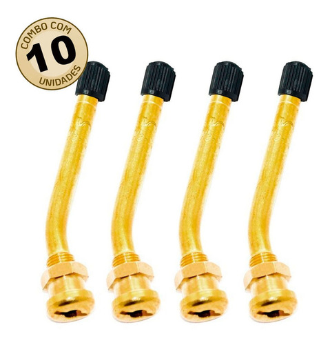 Imagem 2 de 3 de 10 Bico Válvula Roda Disco Pneu Sem Câmera Caminhão 90mm